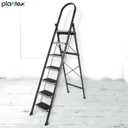 plantex Foldable Steel 7 Step Ladder/Wide Anti Skid Steps/Ladder For Home-(Gray & White) Steel Ladder-picture-39