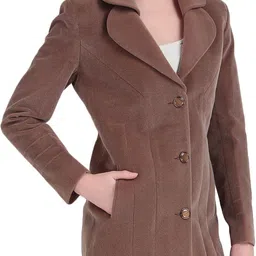 brazo Polyster Solid Coat For Women image 3