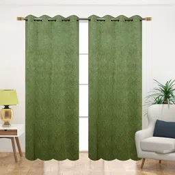 mclimb 152.4 cm (5 ft) Window Velvet Room Darkening Curtain (Pack Of 2) image 2