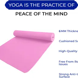 werfit 4mm Premium EVA Yoga Mat with Carrying Bag, Anti Skid, Home, Gym Workout, Women Pink 4 mm Yoga Mat image 4