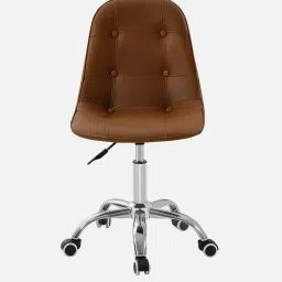 finch fox Charles Jacobs Leatherette Guest Chairs in Brown Colour image 3