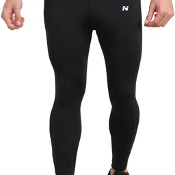 ninq Self Design Men Black Tights image 4