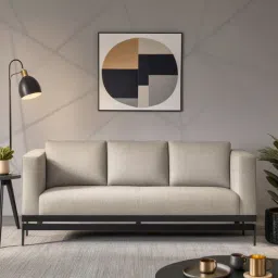 trevi furniture Etternia Fabric 3 Seater Sofa In Cream Colour-picture-13
