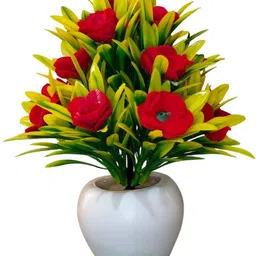 ccs Fancy Artificial Flowers For Home Decoration Red Rose Artificial Flower with Pot-picture-14