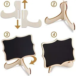 cliths mini chalk board with stand for decoration, food menu display board with stand Wooden Cut-outs image 4