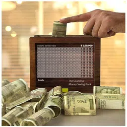 funlot Wodden Gullak Money Saving Box Piggy Bank Coin Bank_wd11-M1 Coin Bank-picture-42