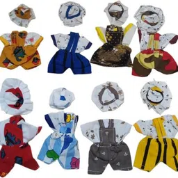 shyam diwane set of 8 laddu gopal ji cotton bib suit (size 2) Dress image 2