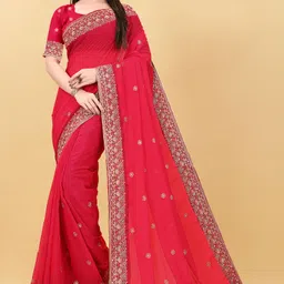 flutefashion Embroidered Bollywood Georgette Saree-picture-26