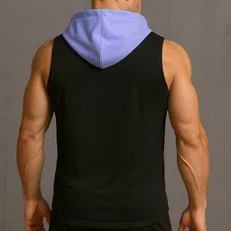 zenfit Pack of 2 Men Solid Hooded Neck Polyester Multicolor T-Shirt image 2