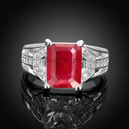 Brass Ruby Silver Plated Ring-image-6