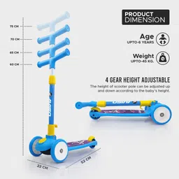 toys r us avigo Smart Kick Scooter, 4 Adjustable Height, Foldable & PVC Wheels,Cap-50 Kg image 4