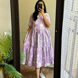 sagraphics Women A-line Purple Midi/Calf Length Dress-picture-20