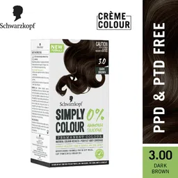 schwarzkopf Simply Colour Permanent Hair Colour For 100% Grey Coverage - 3.00 Dark Brown , Dark brown image 2