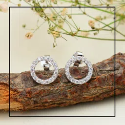 Femme Jam 925 Sterling Silver Zirconia Crystal Round Pendant & Earrings for Women & Girls Swarovski Crystal White Gold Pendant image 4