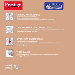 prestige TriPly Fry Pan 22 cm diameter 1.2 L capacity image 4