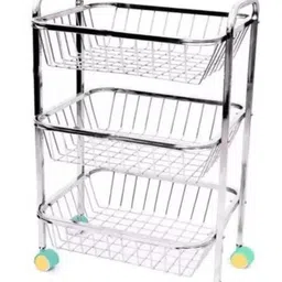 vardayinifancy Fruit & Vegetable Stand Fruit Basket Vegetable Basket Onion Potato Vegetable Stainless Steel Kitchen Trolley-picture-40