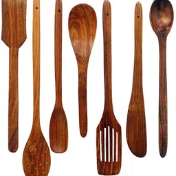 nabil creation wooden spoon Wooden Cutlery Set (Pack of 7) Wooden Cutlery Set-picture-19