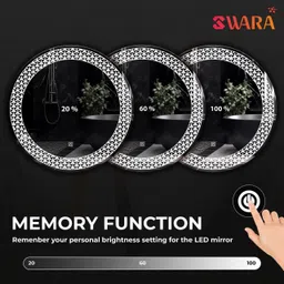 flipkart perfect homes 24X24 inch Round Wall Mounting Mirror with Light Bathroom Mirror image 4