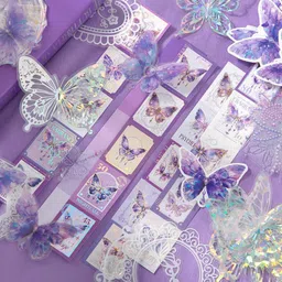 sancorp Dreamland Butterfly Scrapbook Journaling Supplies Kit Aesthetic Decorative Set Theme, Scrapbook Kit image 3