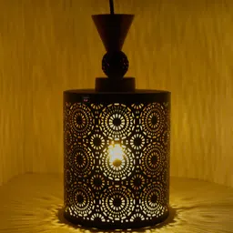 LAZER CUTTING DESIGNED MADE IN INDIA BLACK FINISHED CEILING HANGING PENDANT LIGHT, BEST SUITABLE FOR DRAWING ROOM, HALL, KITCHEN, OFFICE, HOTEL, SHOP ETC. MODEL:- MBD-1902/1 BLACK Pendants Ceiling Lamp-image-10