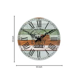 olive tree Porco Multicolour Engineered Wood Wall Clock image 3