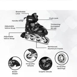 viha fashion Running Shoes For kids Skatings In-line Skates - SizeAdjustable All Pure PU Wheels It Has Aluminum-Alloy Which is Strong Wheels UK image 4