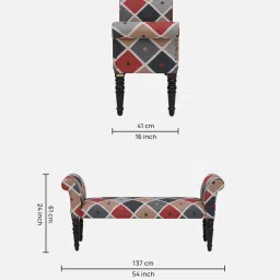 amberville from pepperfry Lamington Sheesham Wood Recamier In Chestnut Finish image 2