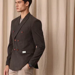 mr bowerbird Men Self Design Double Breasted Casual Blazer image 5