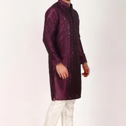 koshin Men Art Silk Kurta Pyjama Set image 3