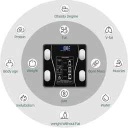 PN-AUK Smart Bluetooth Weight Machine 18 Body Composition Sync with Fitness Mobile App Weighing Scale image 2