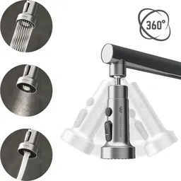 water science Aera Wide Kitchen Tap Extender - 3 Flow modes, 80% water saving, 360 rotation Faucet Nozzle-picture-12
