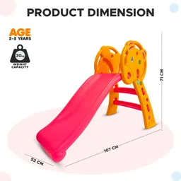 toy plus Freestanding Foldable Slide for Kids (24+ Months, Orange & Pink) image 3