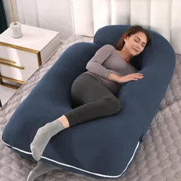 J Shape Polyester Fibre Solid Pregnancy Pillow Pack of 1-image-75