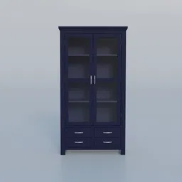 krishna wood decor Solid Wood Book Shelf cum Kitchen Cabinet with Glass Doors & Drawers for Bedroom Solid Wood Close Book Shelf image 2