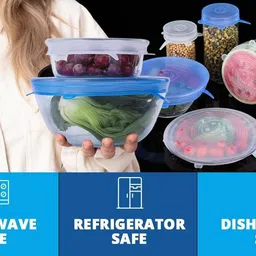 aric Silicone Reusable Dishwasher Microwave and Freezer Safe Lids 1.5 inch Lid image 2