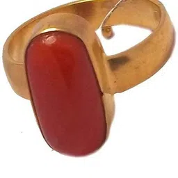 surjal 6.25 Ratti Moonga Astrological Stone Triangle Coral Adjustable Ring Copper Coral Gold Plated Ring-picture-27