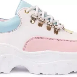 layasa Colorblock Flat Sneakers with Ultra Soft Cushion Lace-Up All-Day Comfort Shoes| Sneakers For Women image 3