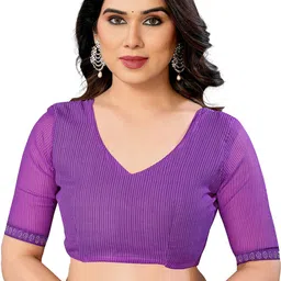 anand sarees Embellished, Striped, Printed Leheria Georgette Saree image 4