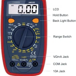 uptodatetools UT33D MANUAL RANGING DIGITAL MULTIMETER AC DC VOLTAGE MULTI TESTER 2000 COUNT Digital Multimeter image 4