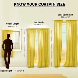 cordweave 274 cm (9 ft) Long Door Polyester Semi Transparent Curtain Single Curtain image 4