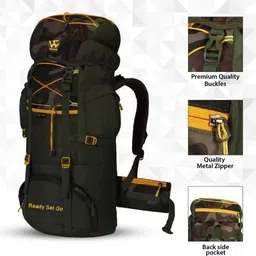 whitecraft Travel bag for men tourist backpack for hiking trekking camping with Rain Cover Rucksack - 75 L image 4