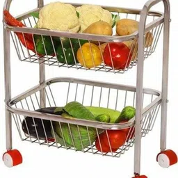 vardayinifancy KSK Fruit and Vegetable Stand Basket trolley Stainless Steel Kitchen Trolley-picture-26