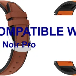 ACM WSM33U20BROR3807 Pack of 2 Watch Strap Leather Silicone 20mm for Fastrack Noir Pro Smartwatch (Brown/Orange) Smart Watch Strap-image-9