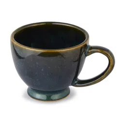 Fabindia Blue Textured Ceramic Glossy Cup - 140 ML image 3