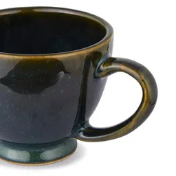 Fabindia Blue Textured Ceramic Glossy Cup - 140 ML image 5