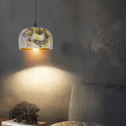 flicker shine Rajasthani Heritage Terracotta Ceiling Hanging Light-picture-12