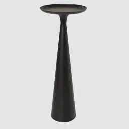tanush furnitures Torre Modern Black Side Table with Monolithic Matte Elegance in Black Finish image 3