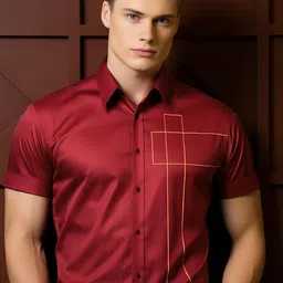 HE SPOKE Men Smart Tailored Fit Spread Collar Twill Cotton Formal Shirt image 1