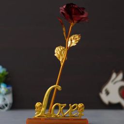 ecraftindia Love Golden Red Rose Showpiece-picture-18