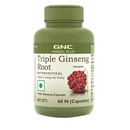 GNC Herbal Plus Triple Ginseng Root - 60 Capsule image 1
